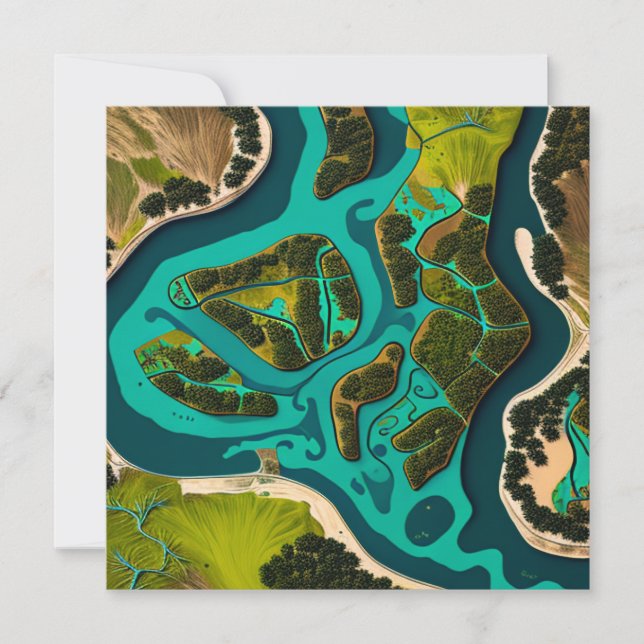 Futuristic Marshlands Feiertagskarte (Vorderseite)