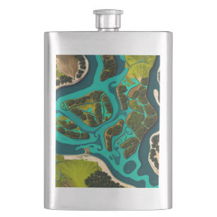 Futuristic Marshlands Flachmann
