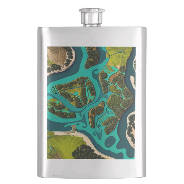 Futuristic Marshlands Flachmann (Vorderseite)
