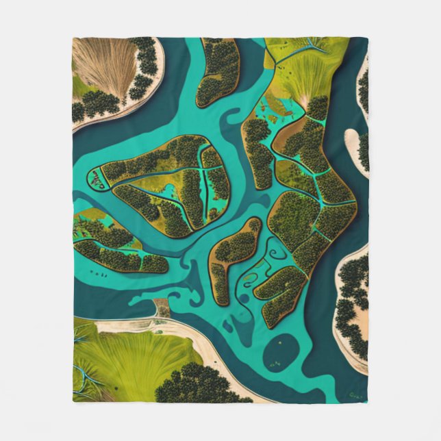Futuristic Marshlands Fleecedecke (Vorderseite)