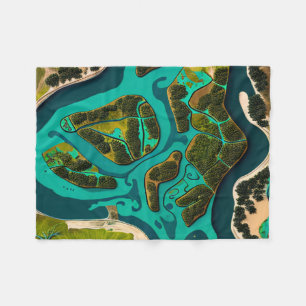 Futuristic Marshlands Fleecedecke