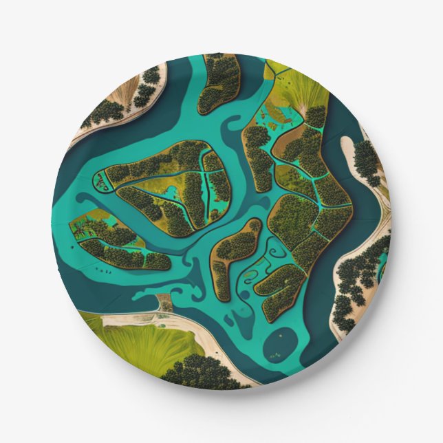 Futuristic Marshlands Pappteller (Vorderseite)