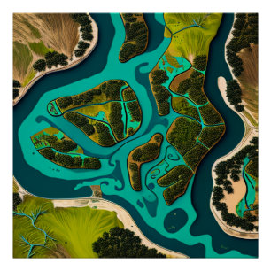Futuristic Marshlands Poster