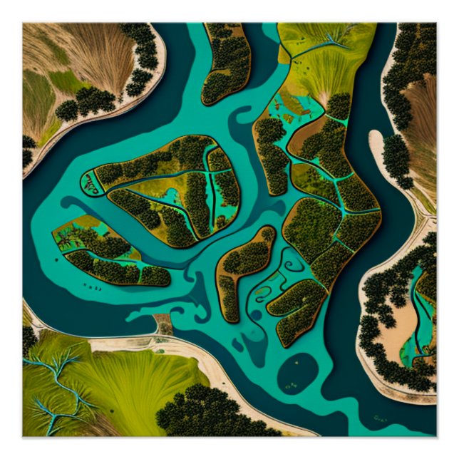 Futuristic Marshlands Poster (Vorderseite)