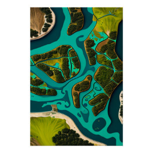 Futuristic Marshlands Poster