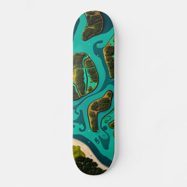 Futuristic Marshlands Skateboard (Vorderseite)