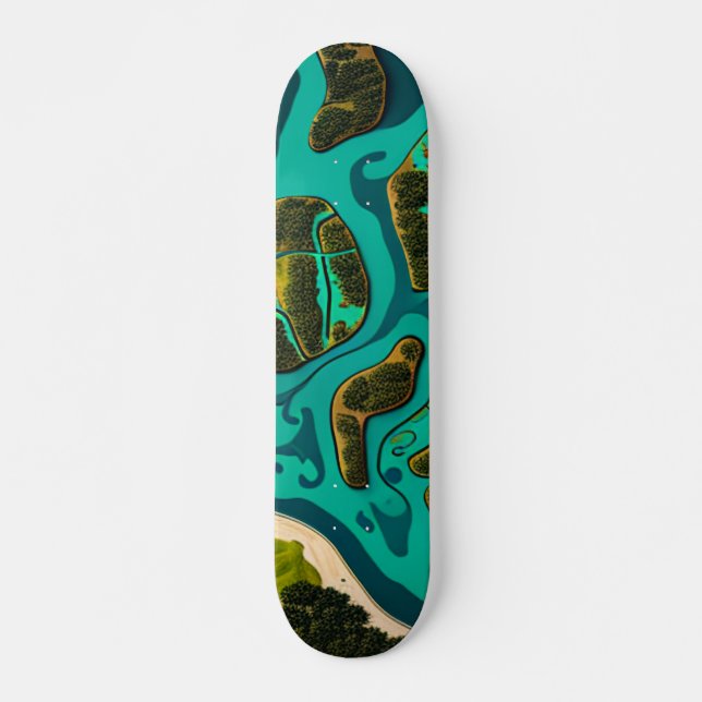 Futuristic Marshlands Skateboard (Vorne)