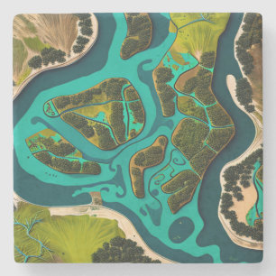 Futuristic Marshlands Steinuntersetzer