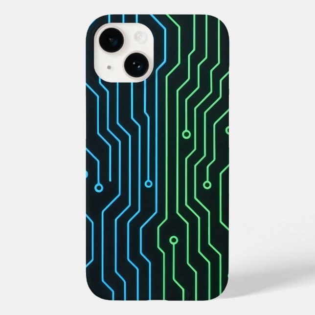 Futuristic Neon Circuit Phone Case (Rückseite)