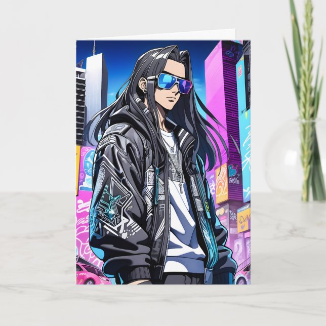 Futuristic Pop Star 0001 Dankeskarte (Vorderseite)