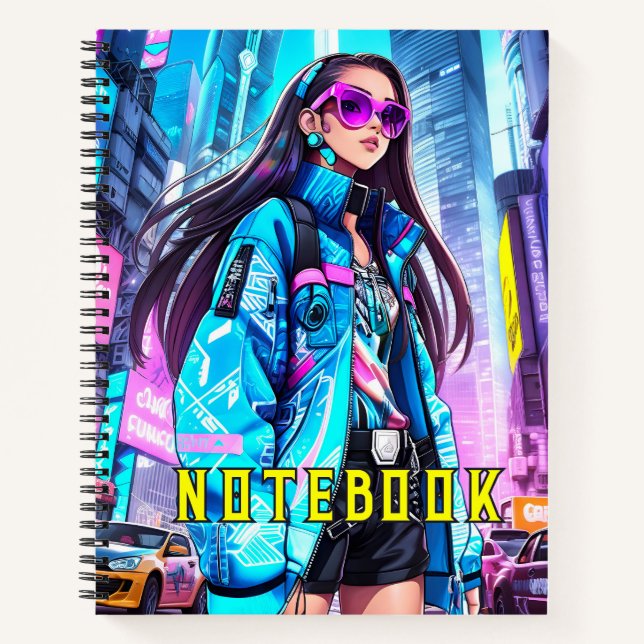 Futuristic Pop Star 0002 Notizbuch (Vorderseite)