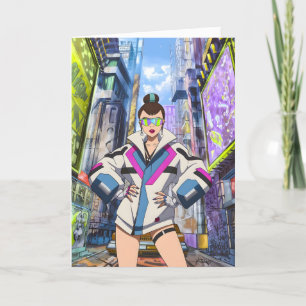 Futuristic Pop Star 0003 Dankeskarte