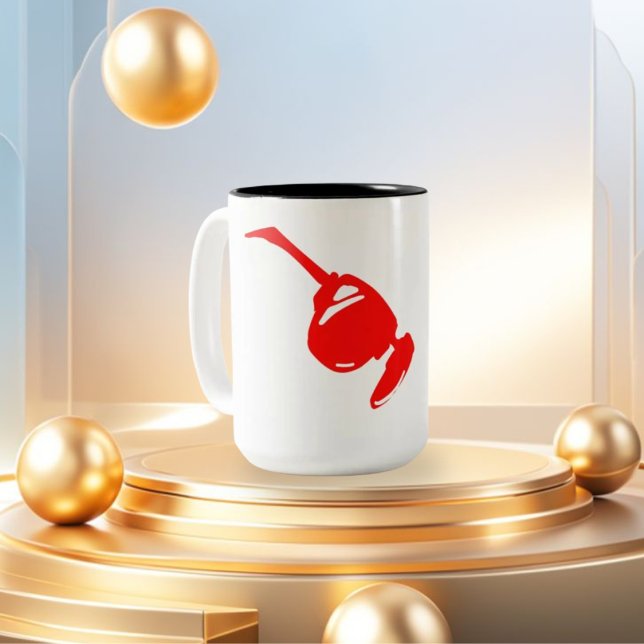 Futuristic Red Tech Design.Für Programmierer und E Zweifarbige Tasse (Von Creator hochgeladen)