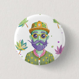 Futuristic Ride: Psychedelic Car Journey Button