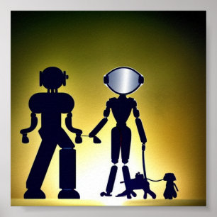 Futuristic Robo-Pup: Eine Sci-Fi-Drehung über Hund Poster