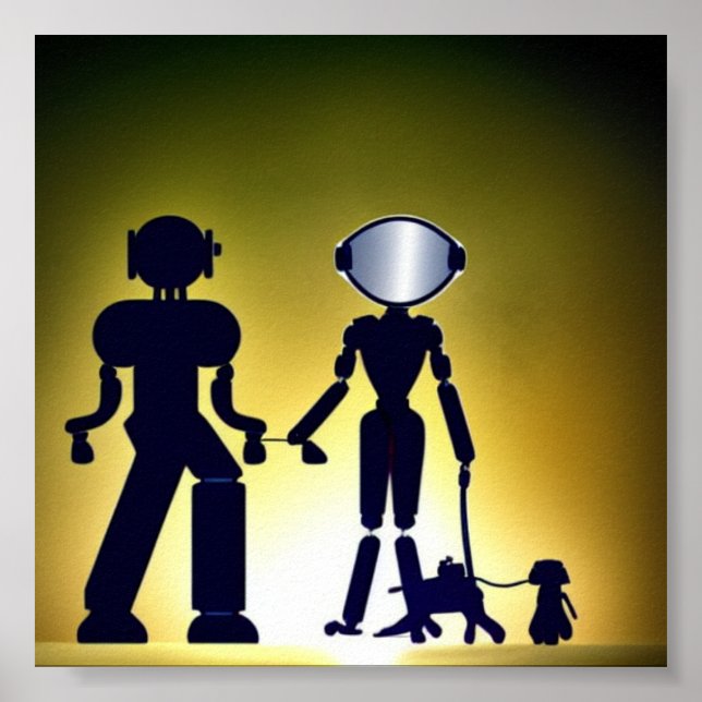 Futuristic Robo-Pup: Eine Sci-Fi-Drehung über Hund Poster (Vorne)