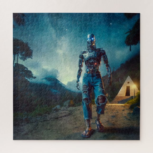 Futuristic Robot in Ancient Landscape (Vertikal)