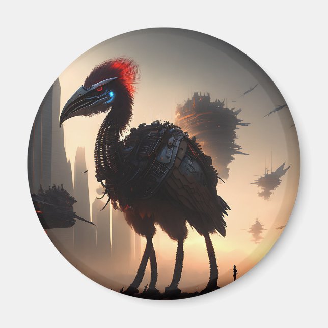 Futuristic Robotic Australian Emu, Magnet (Vorne)