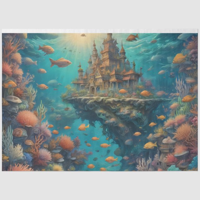 Futuristic scene of the Forest Landscape Seidenpapier (Vorderseite)
