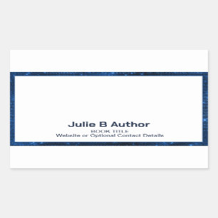 Futuristic Sci Fi Blue Border Author Book Plate Rechteckiger Aufkleber