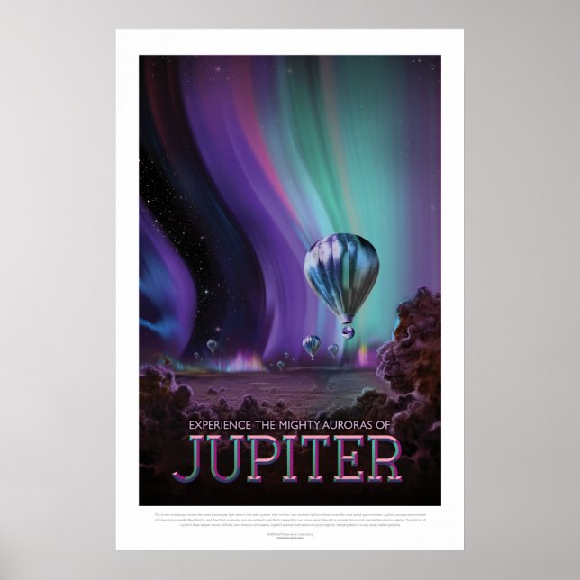 Futuristic Space Poster - Ballons auf Jupiter (Vorne)