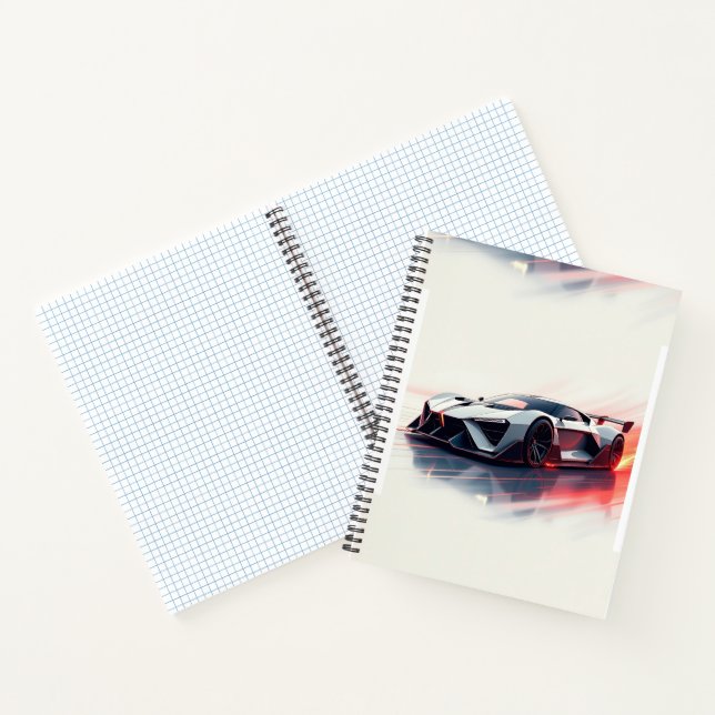 Futuristic Sports Car - Sleek AI Generated Design Notizbuch (Innenseite)