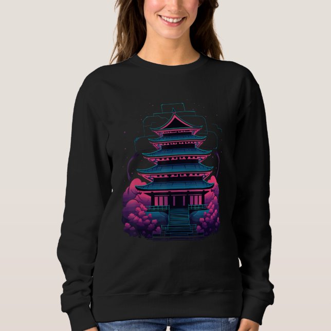 Futuristic Synthwave Temple Sweatshirt (Vorderseite)