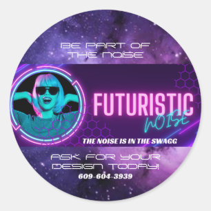 FuturisticNOISE-Aufkleber Runder Aufkleber