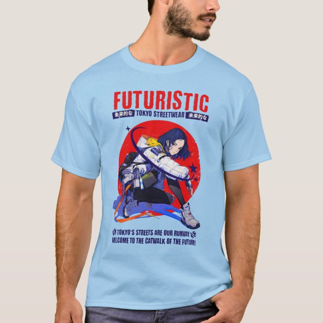 futuristisch | Anime Design | Lässiger T - Shirt (Vorderseite)