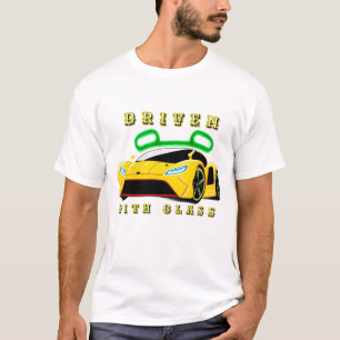 Futuristisch Gelbes Sportwagen mit Neonelementen T-Shirt