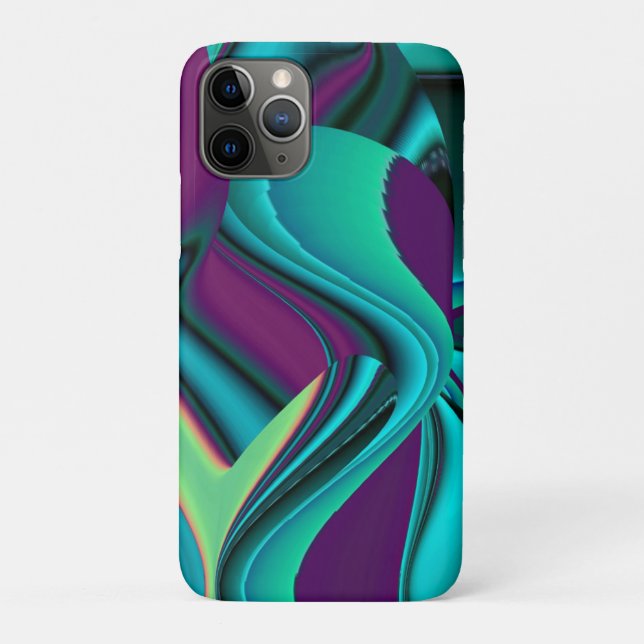 Futuristische Abstrakte 3D Metallic Rainbow Art Case-Mate iPhone Hülle (Rückseite)