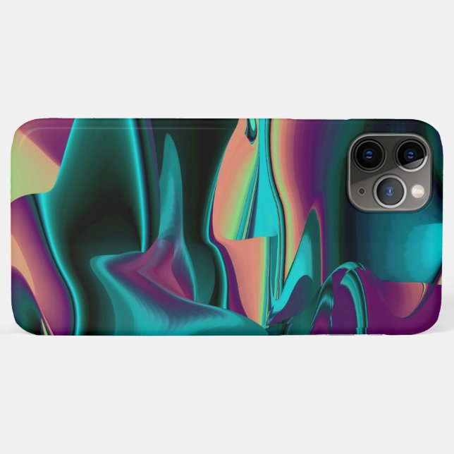 Futuristische Abstrakte 3D Metallic Rainbow Art Case-Mate iPhone Hülle (Rückseite (Horizontal))