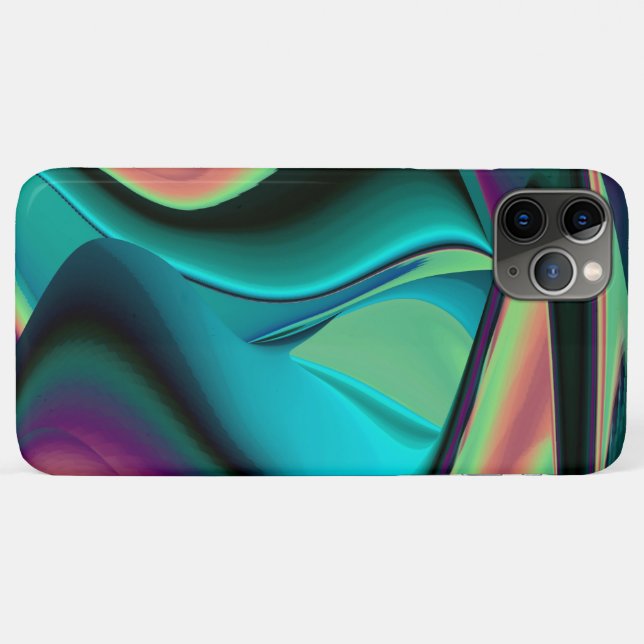 Futuristische Abstrakte 3D Metallic Rainbow Art Case-Mate iPhone Hülle (Rückseite (Horizontal))