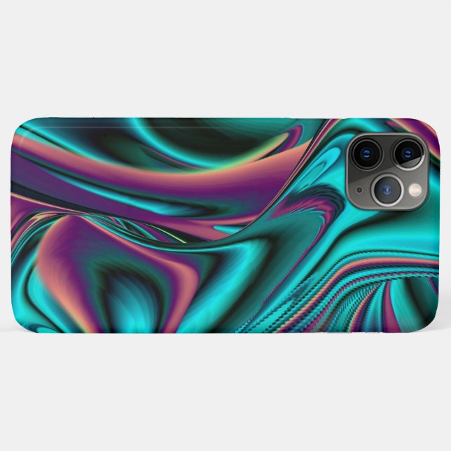 Futuristische Abstrakte 3D Metallic Rainbow Art Case-Mate iPhone Hülle (Rückseite (Horizontal))