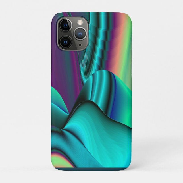 Futuristische Abstrakte 3D Metallic Rainbow Art Case-Mate iPhone Hülle (Rückseite)