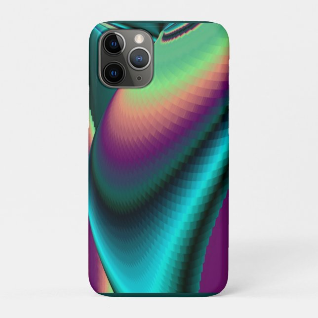 Futuristische Abstrakte 3D Metallic Rainbow Art Case-Mate iPhone Hülle (Rückseite)