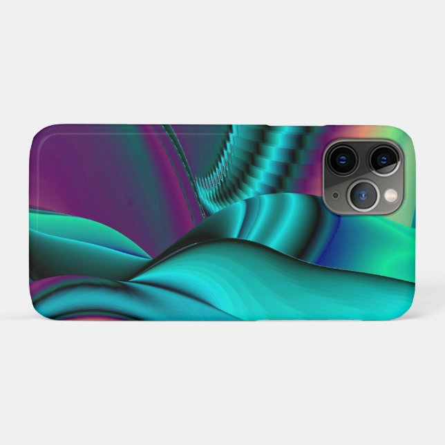 Futuristische Abstrakte 3D Metallic Rainbow Art Case-Mate iPhone Hülle (Rückseite (Horizontal))