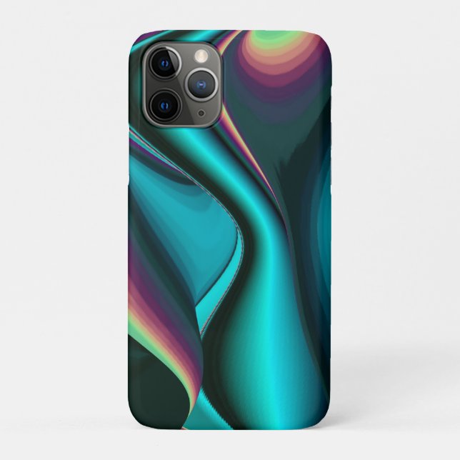 Futuristische Abstrakte 3D Metallic Rainbow Art Case-Mate iPhone Hülle (Rückseite)
