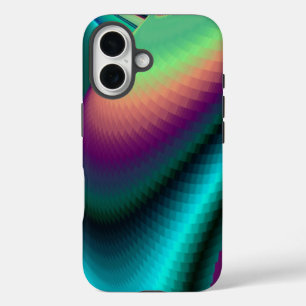 Futuristische Abstrakte 3D Metallic Rainbow Art iPhone 16 Hülle