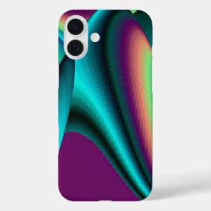 Futuristische Abstrakte 3D Metallic Rainbow Art iPhone 16 Plus Hülle