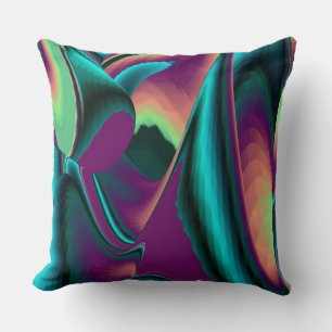 Futuristische Abstrakte 3D Metallic Rainbow Art Kissen