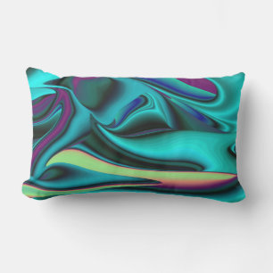Futuristische Abstrakte 3D Metallic Rainbow Art Kissen Für Draußen
