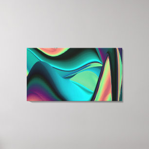 Futuristische Abstrakte 3D Metallic Rainbow Art Leinwanddruck