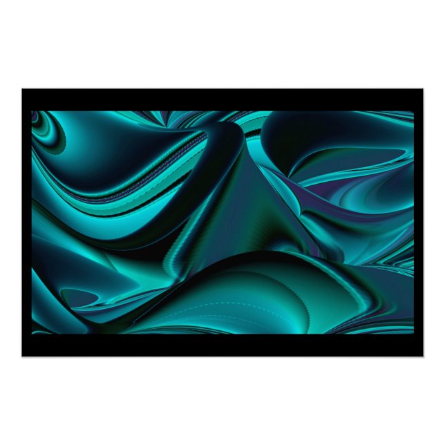 Futuristische Abstrakte 3D Metallic Rainbow Art Poster (Vorderseite)