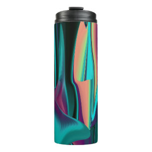 Futuristische Abstrakte 3D Metallic Rainbow Art Thermosbecher