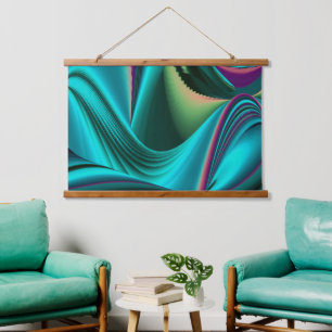 Futuristische Abstrakte 3D Metallic Rainbow Art Wandteppich Mit Holzrahmen