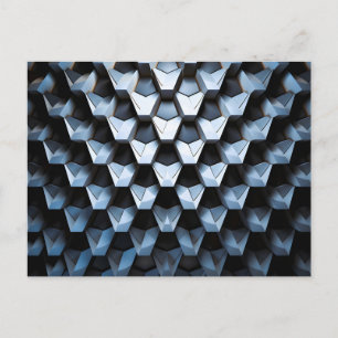 Futuristische abstrakte blaue geometrische Metallo Ankündigungspostkarte