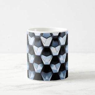 Futuristische abstrakte blaue geometrische Metallo Kaffeetasse