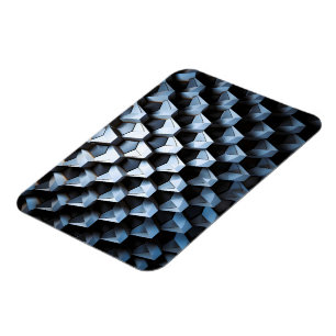 Futuristische abstrakte blaue geometrische Metallo Magnet