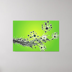 Futuristische abstrakte Blume-Limone Leinwand